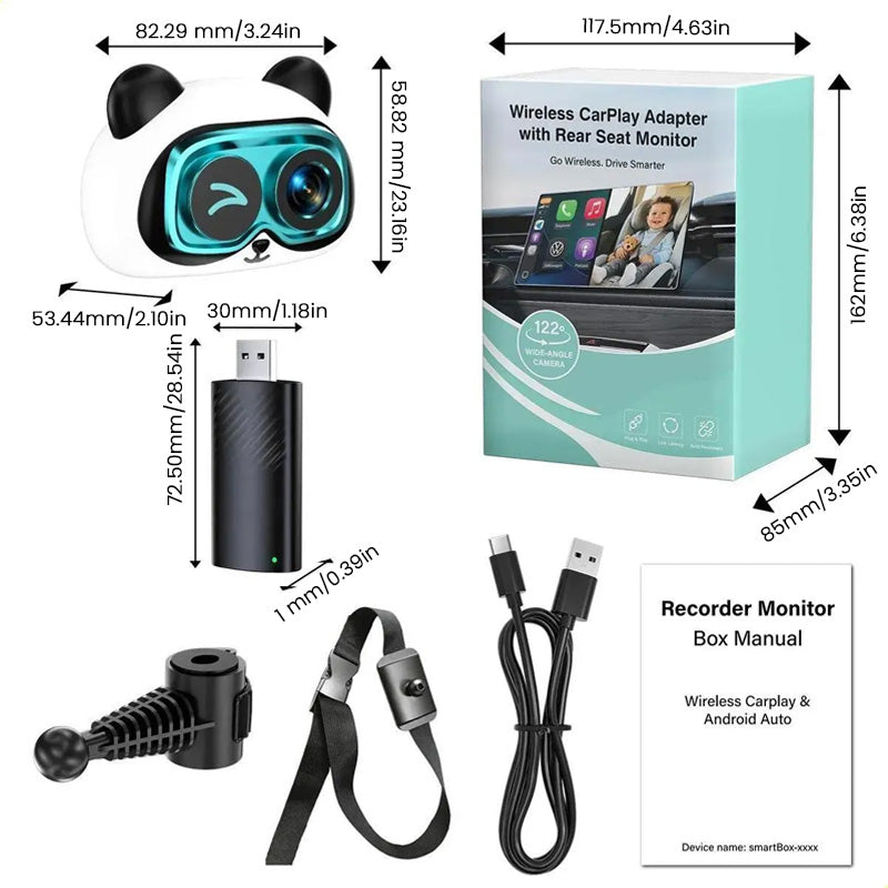 Wireless CarPlay Rear Seat Baby Camera – 1080p Night Vision