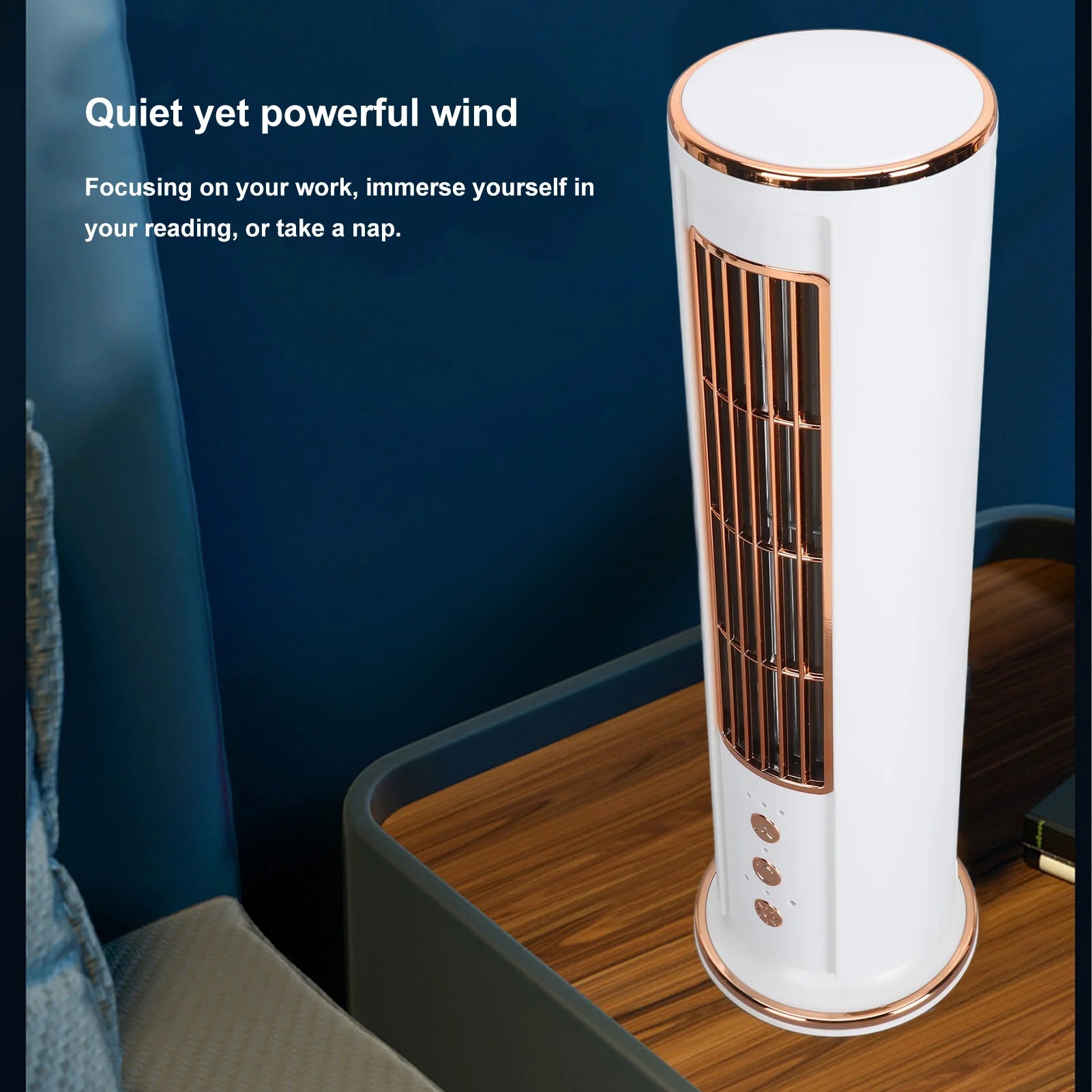 Bladeless Desktop Fan with Remote Control – USB Rechargeable