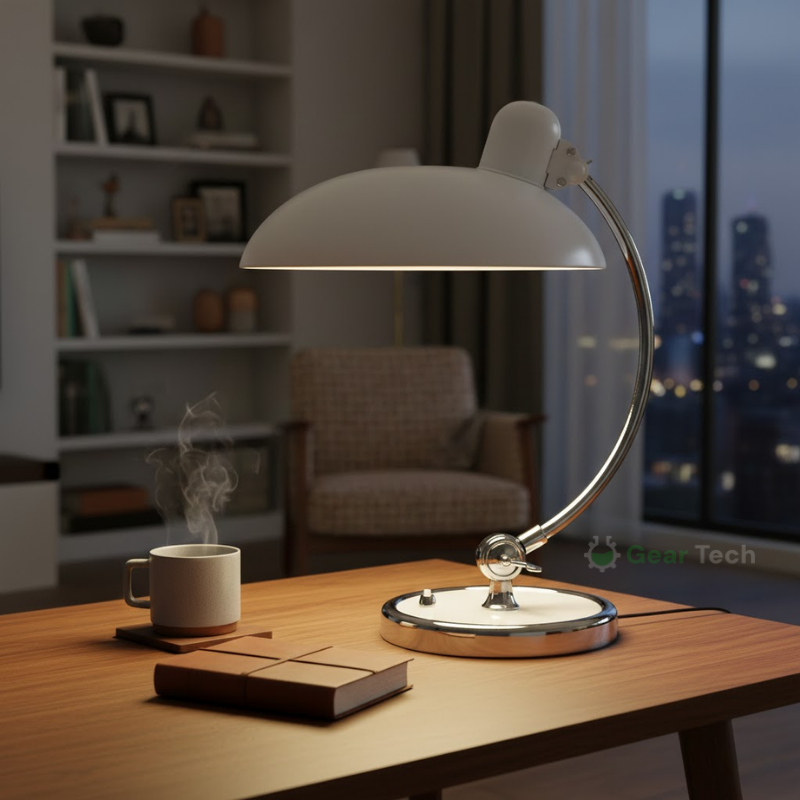 Scandinavian Wood Metal Table Lamp – Warm Light Desk Lamp
