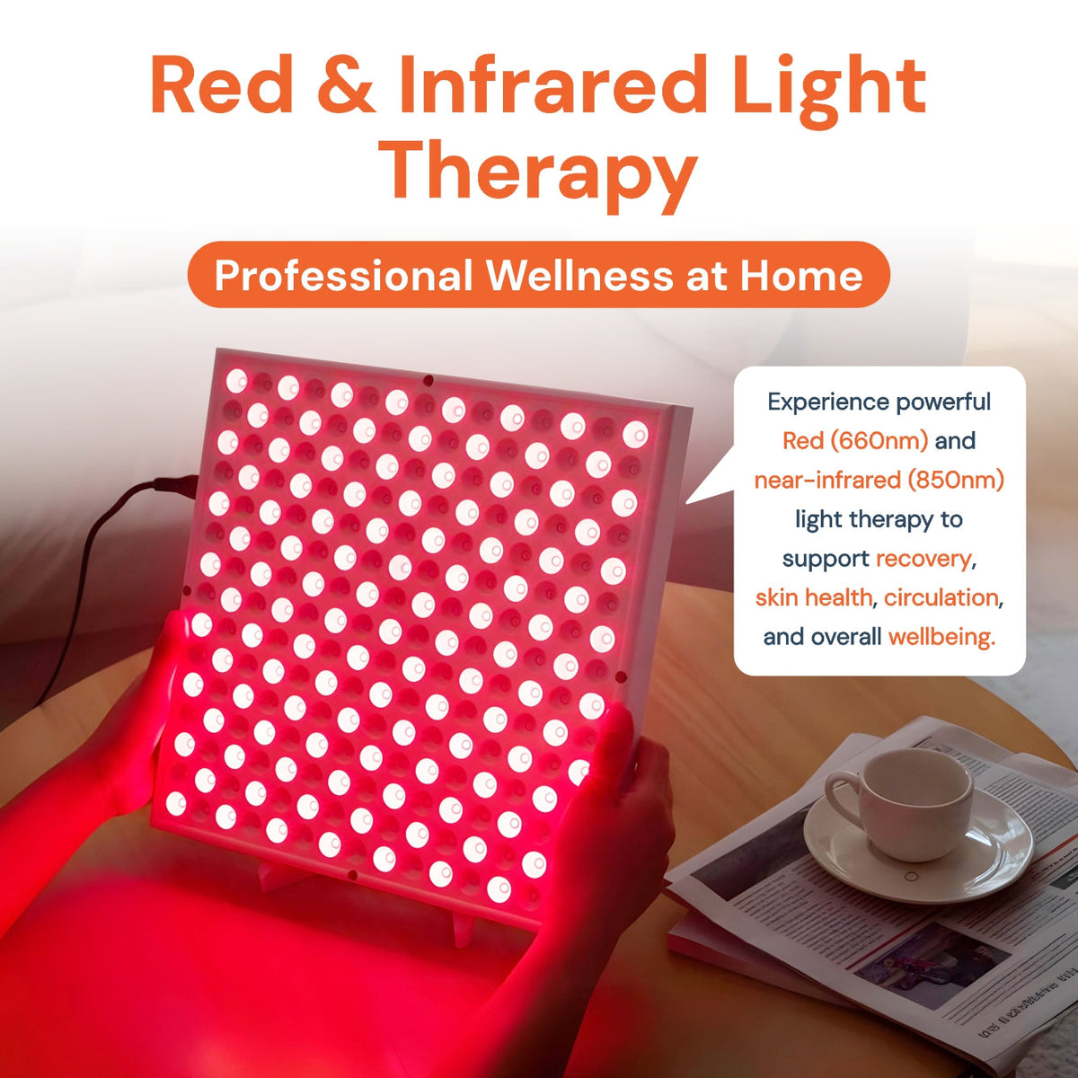 Red Light Therapy Panel for Face, Hair & Body Wellness
