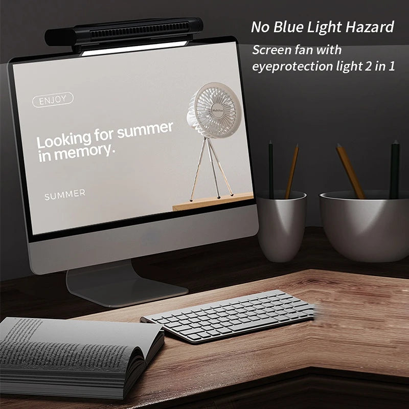 USB Bladeless Desktop Fan with Monitor Mount