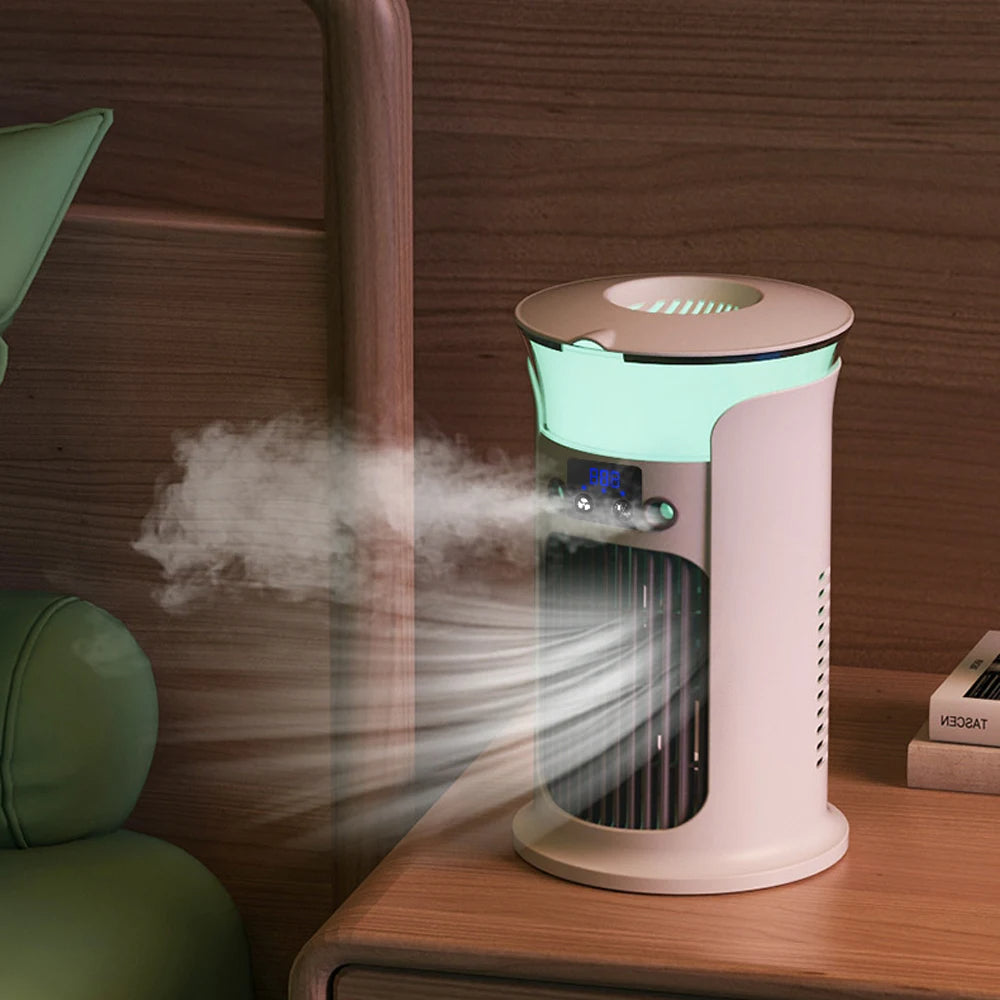 Portable Air Conditioner Fan with Humidifier & LED Light