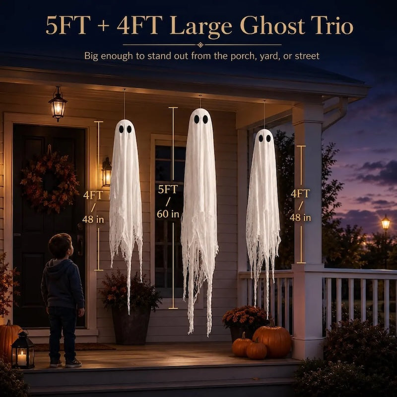Hanging Ghost Halloween Decorations – Pre-Assembled Outdoor