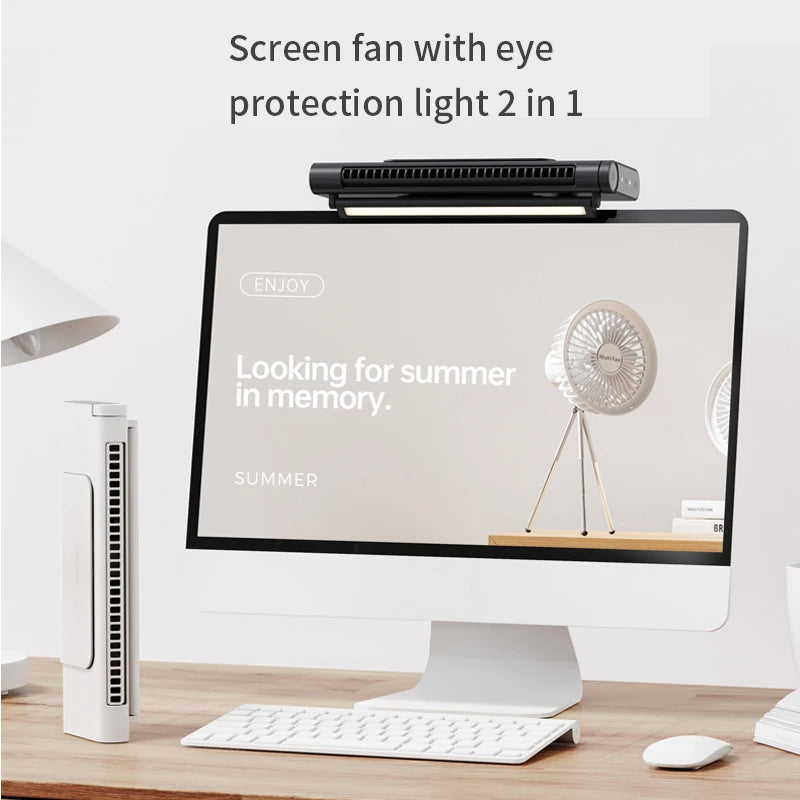 USB Bladeless Desktop Fan with Monitor Mount