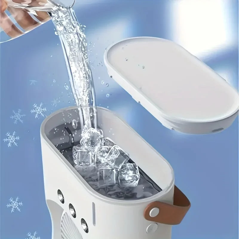 Portable Air Conditioner Fan with Dual Mist Spray & RGB Light