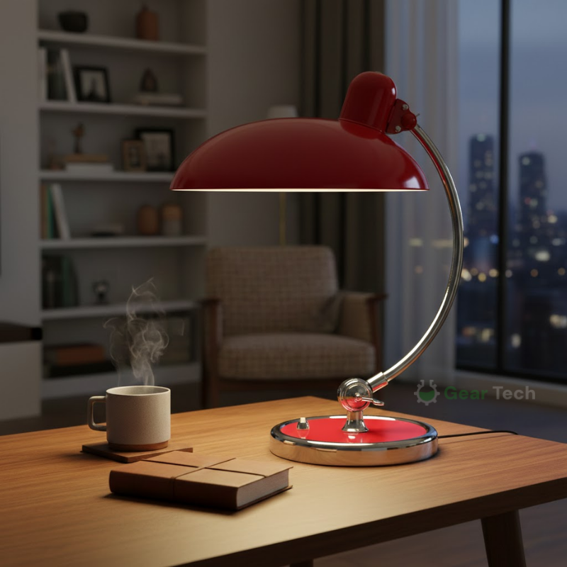 Scandinavian Wood Metal Table Lamp – Warm Light Desk Lamp
