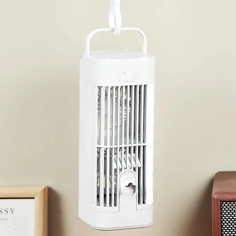 Portable Mini Air Conditioner Fan with Misting Spray & LED Light