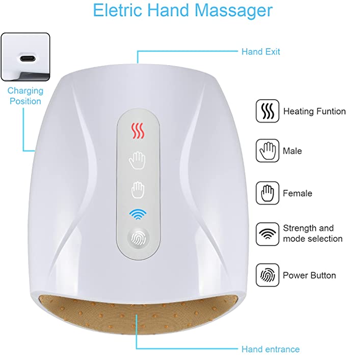 Electric Hand Massager with Heat – Rechargeable Cordless Therapy