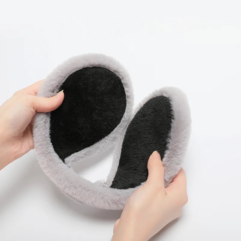 Plush Winter Ear Muffs for Men & Women – Foldable Ear Warmer