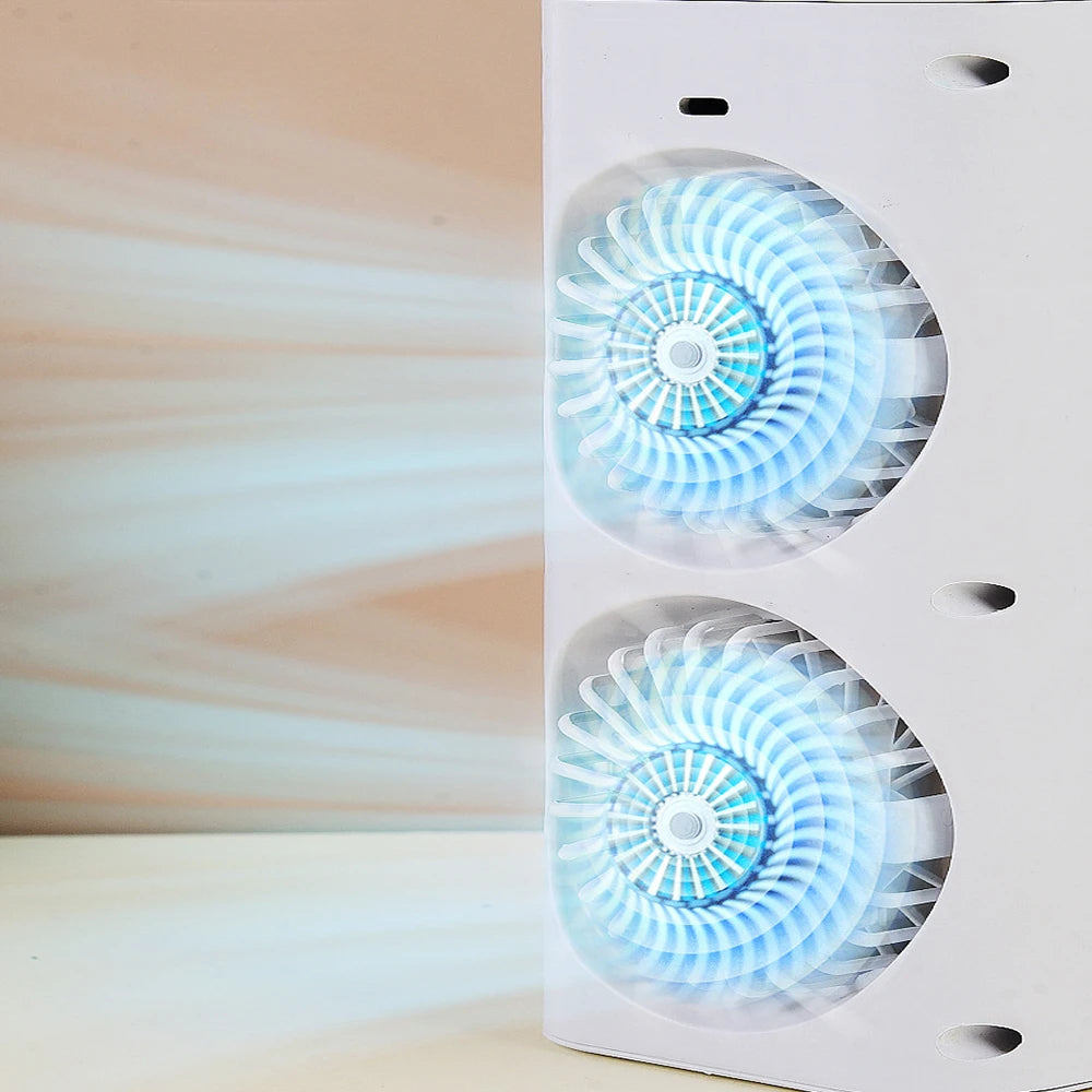 Portable Mini Air Conditioner Fan with Misting Spray & LED Light