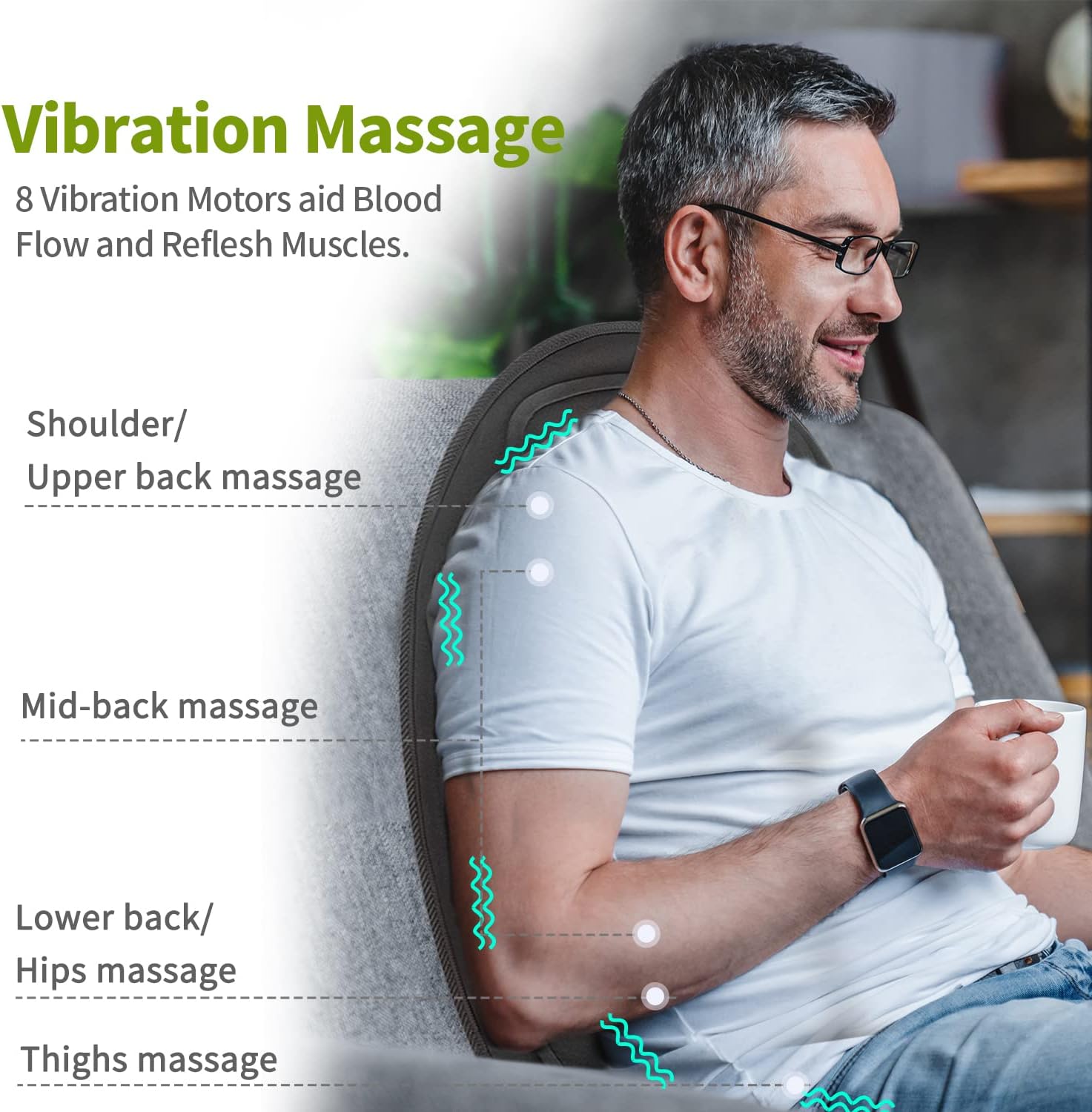Massage Seat Cushion with Heat – 8 Vibration Nodes