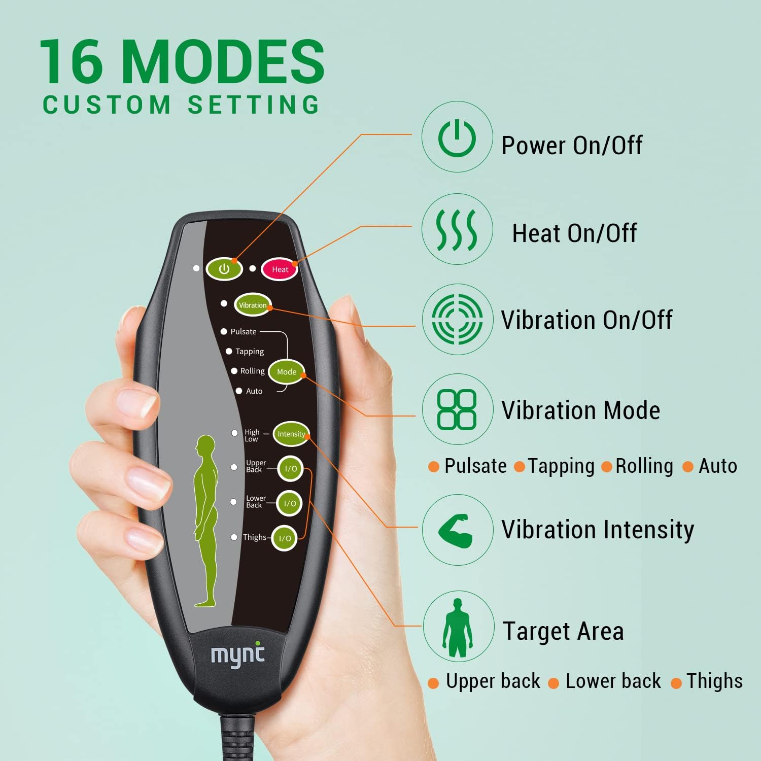 Massage Seat Cushion with Heat – 8 Vibration Nodes