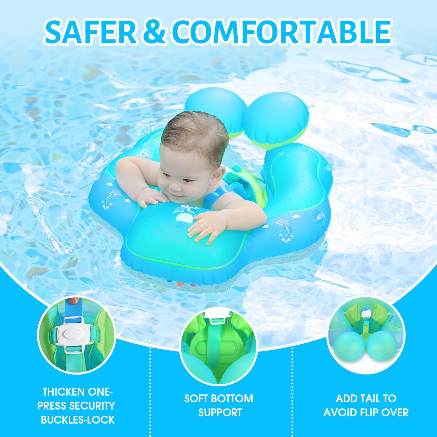 Baby Swim Float with UPF50+ Canopy – Safe Water Learning