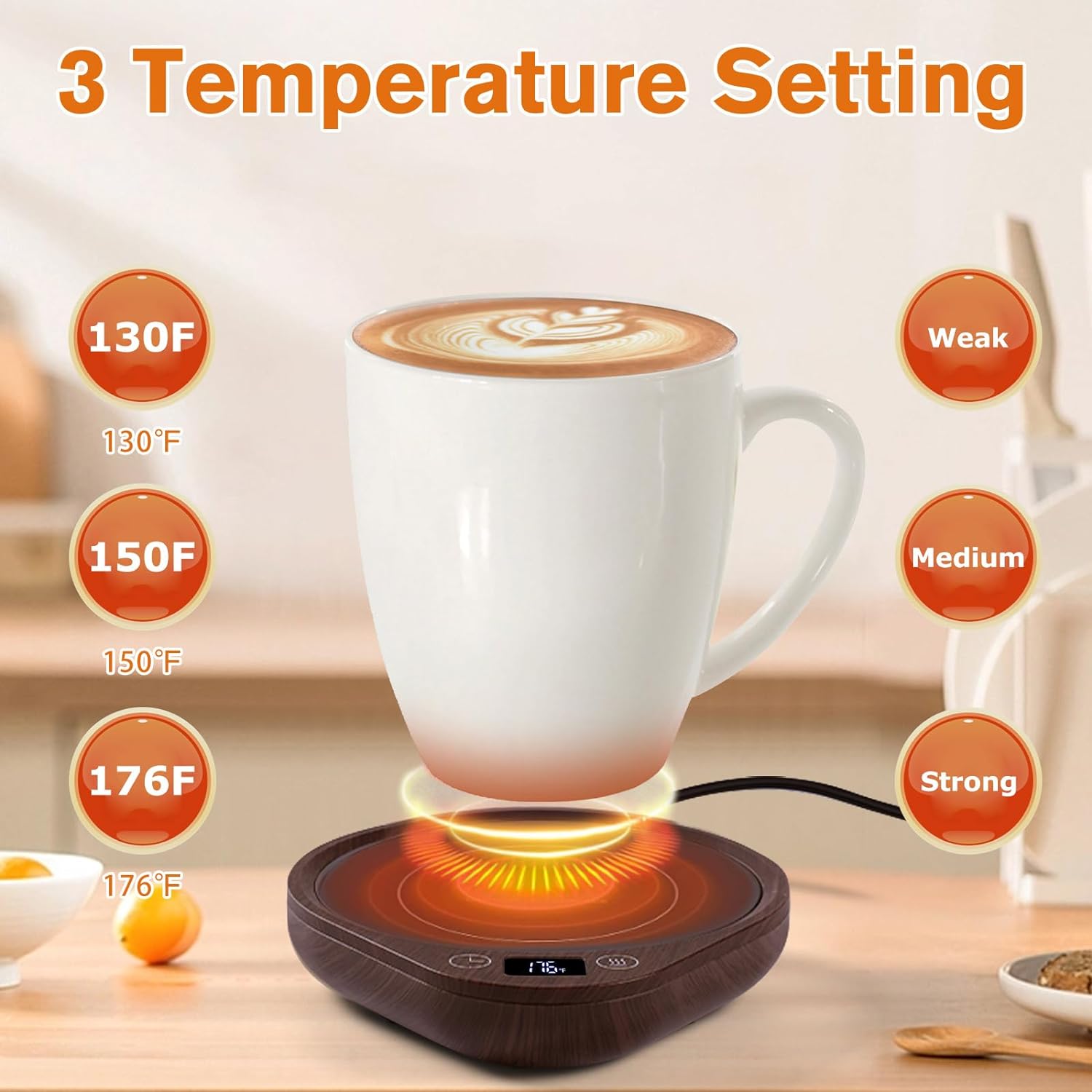 Coffee Mug Warmer Set with Touch Controls & Auto Shutoff