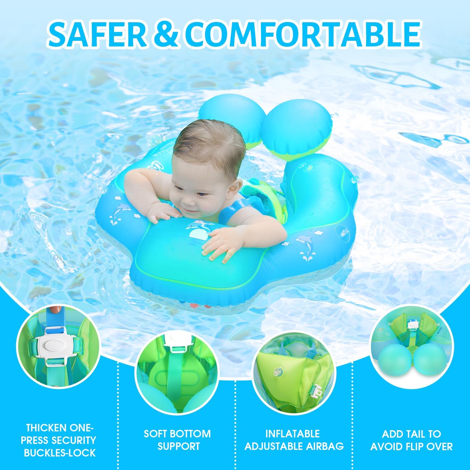 Baby Swim Float with UPF50+ Canopy – Safe Water Learning