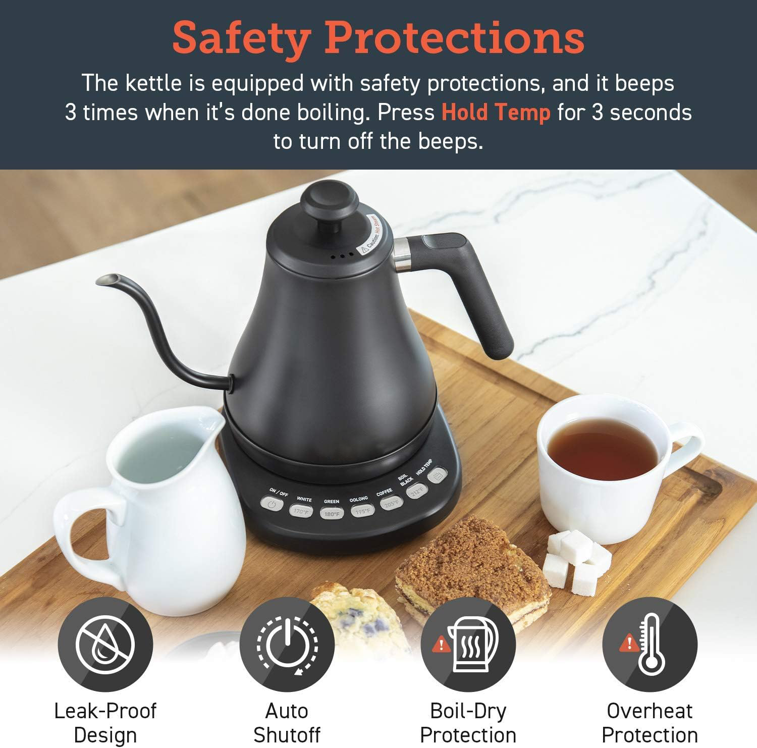Belro Electric Gooseneck Kettle with Temperature Control