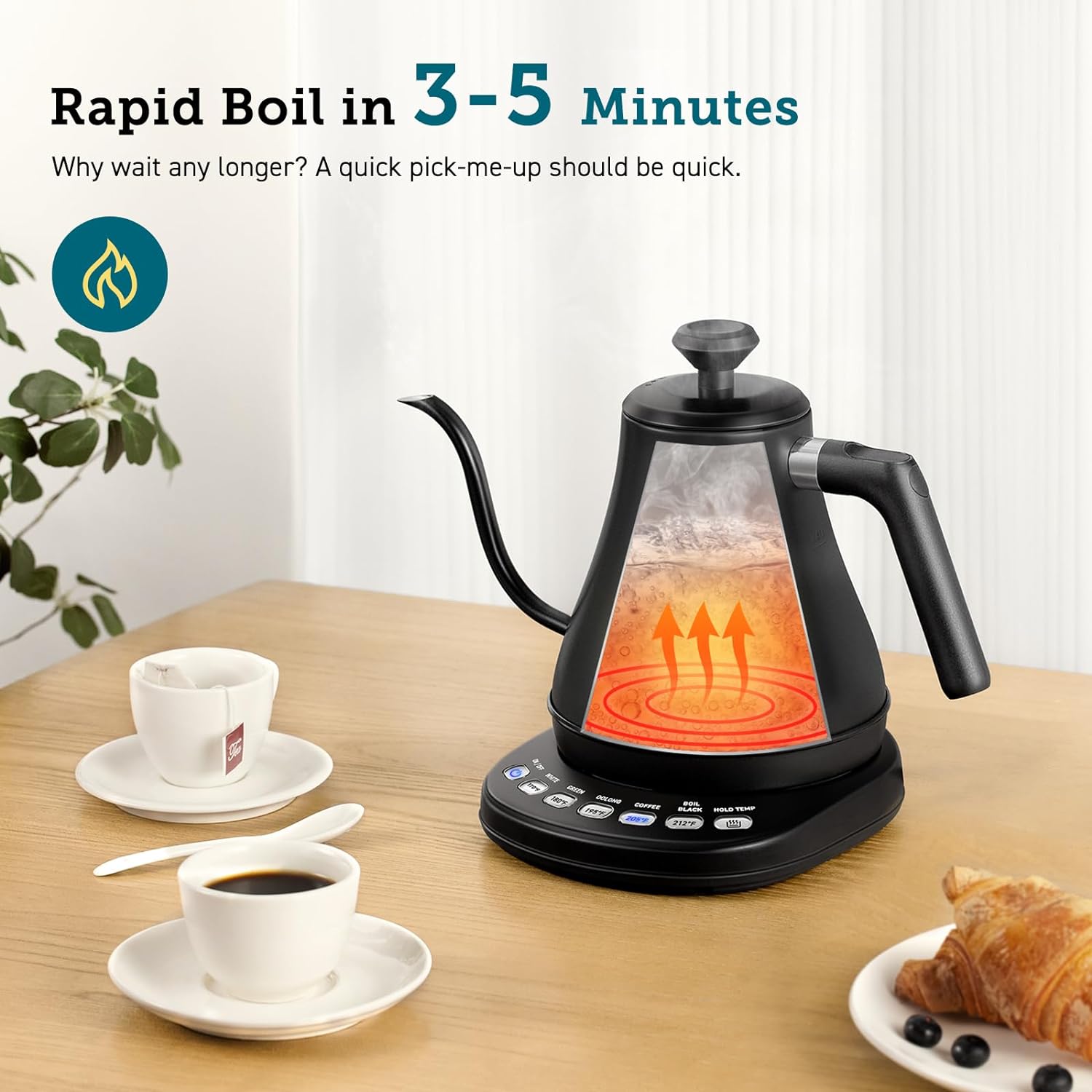 Belro Electric Gooseneck Kettle with Temperature Control