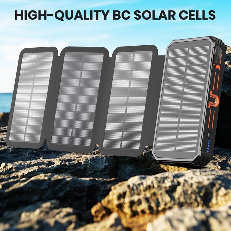 20000mAh Solar Power Bank with Wireless Charging