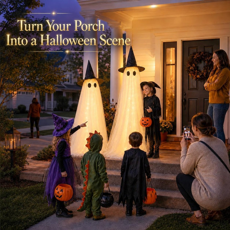 Outdoor Halloween Ghost Lights with Remote Control & Timer