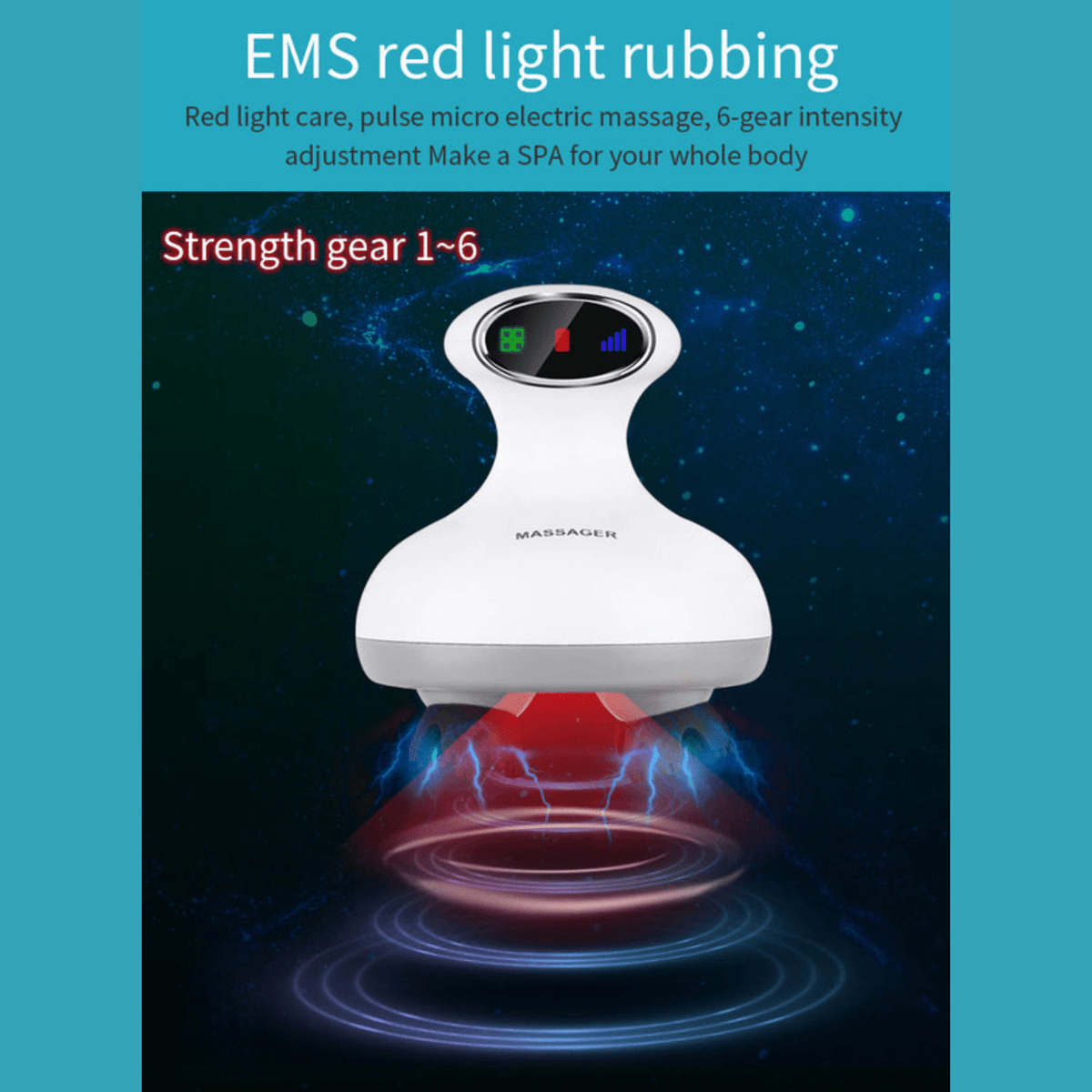 Electric Head Scalp Massager with Red Light Therapy – PRO