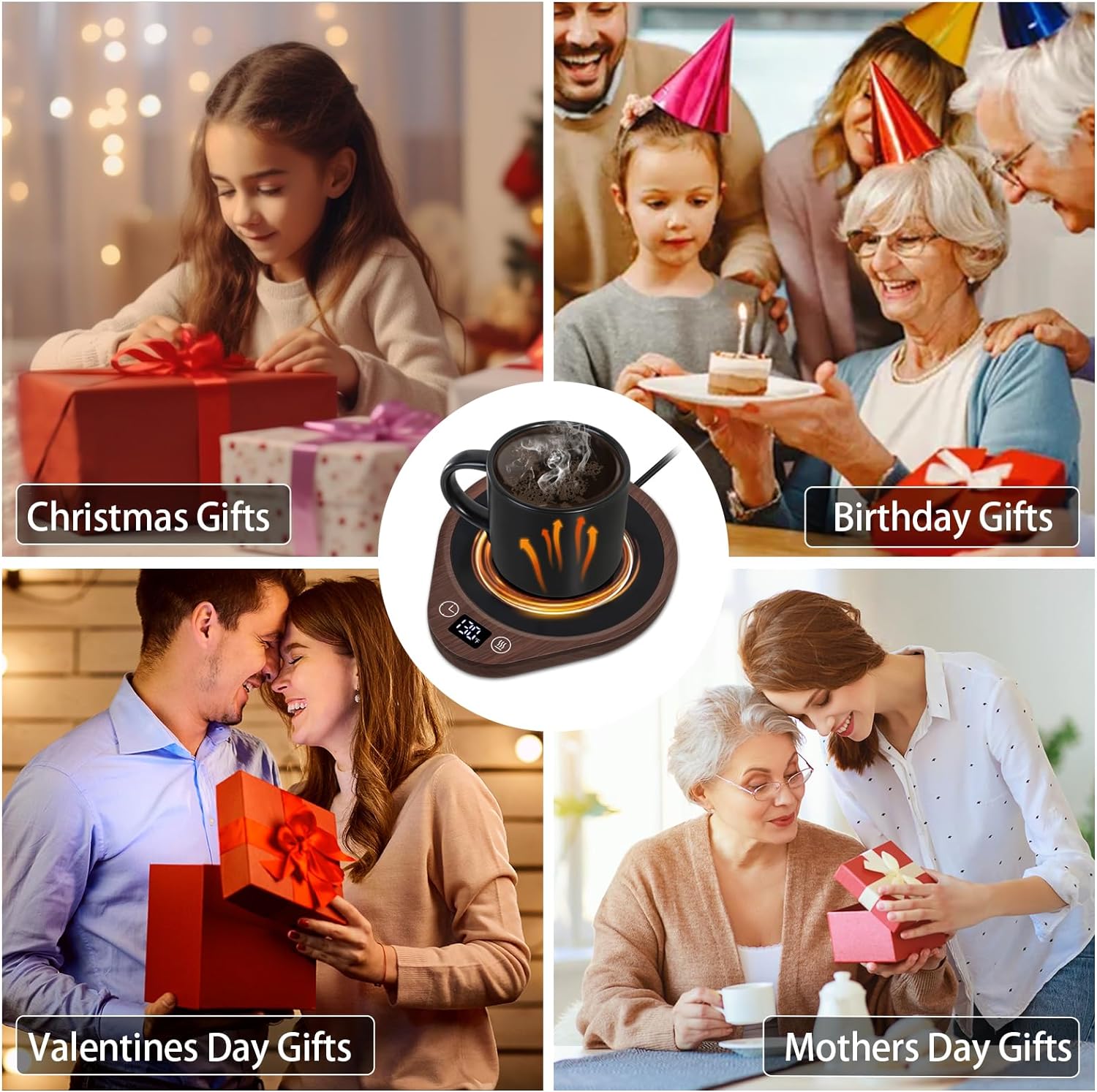 Coffee Mug Warmer Set with Touch Controls & Auto Shutoff
