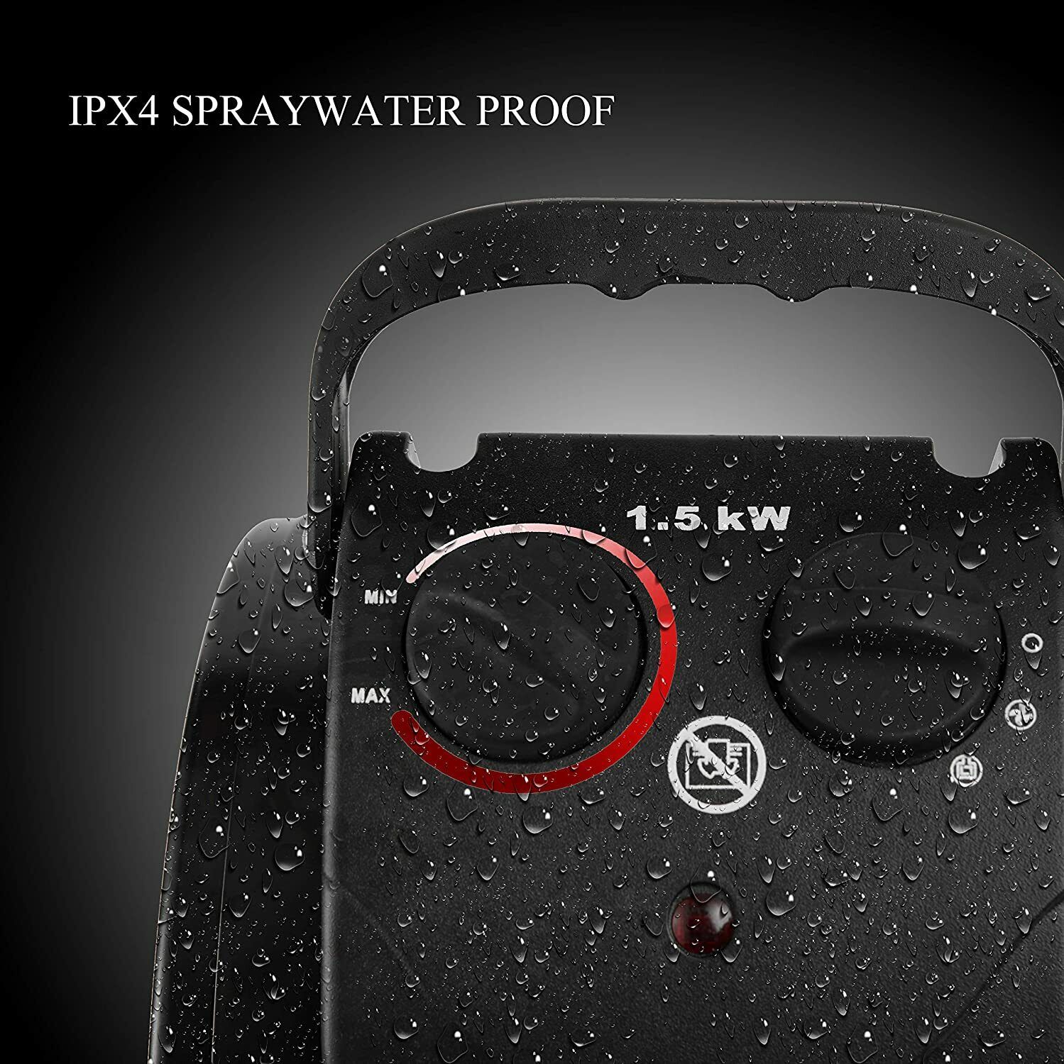 1500W Electric Heater Fan for Greenhouse & Grow Tent – IPX4 Waterproof