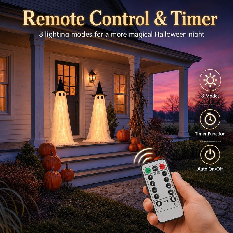 Outdoor Halloween Ghost Lights with Remote Control & Timer