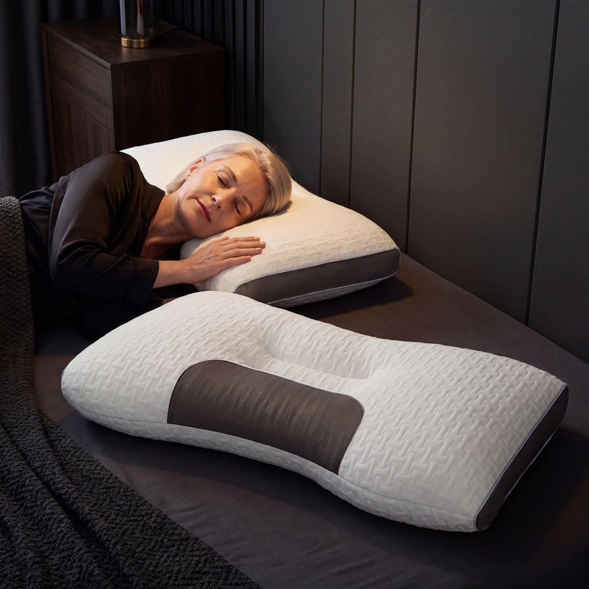Orthopedic Contoured Neck Pillow – Memory Foam Support