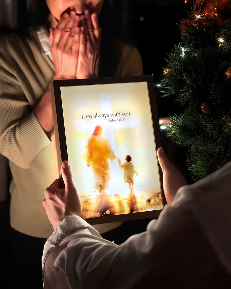 Jesus Lamp with Hand-Painted Artwork & Adjustable LED Lights