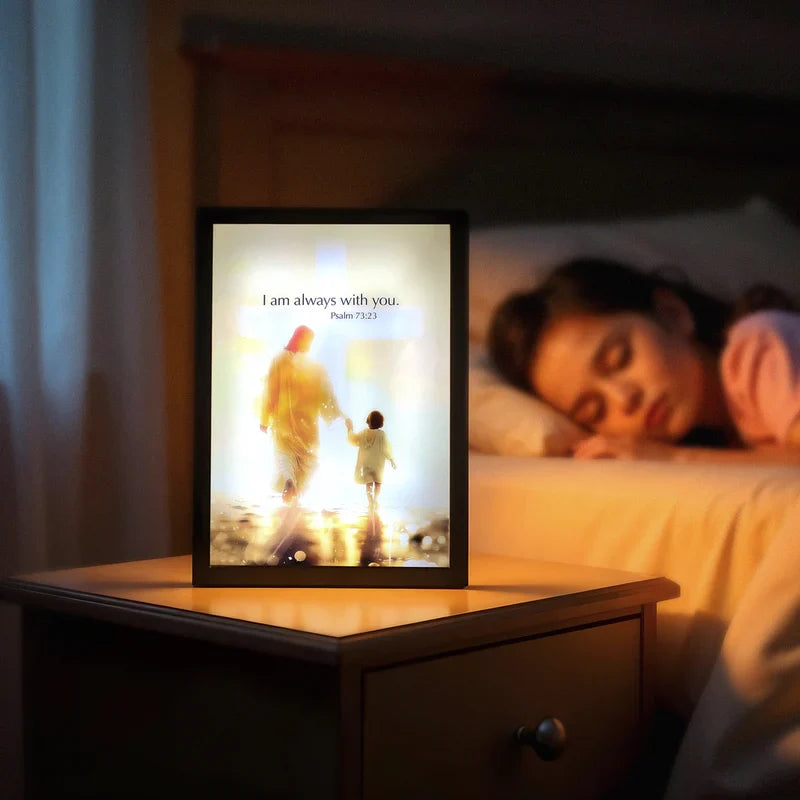 Jesus Lamp with Hand-Painted Artwork & Adjustable LED Lights