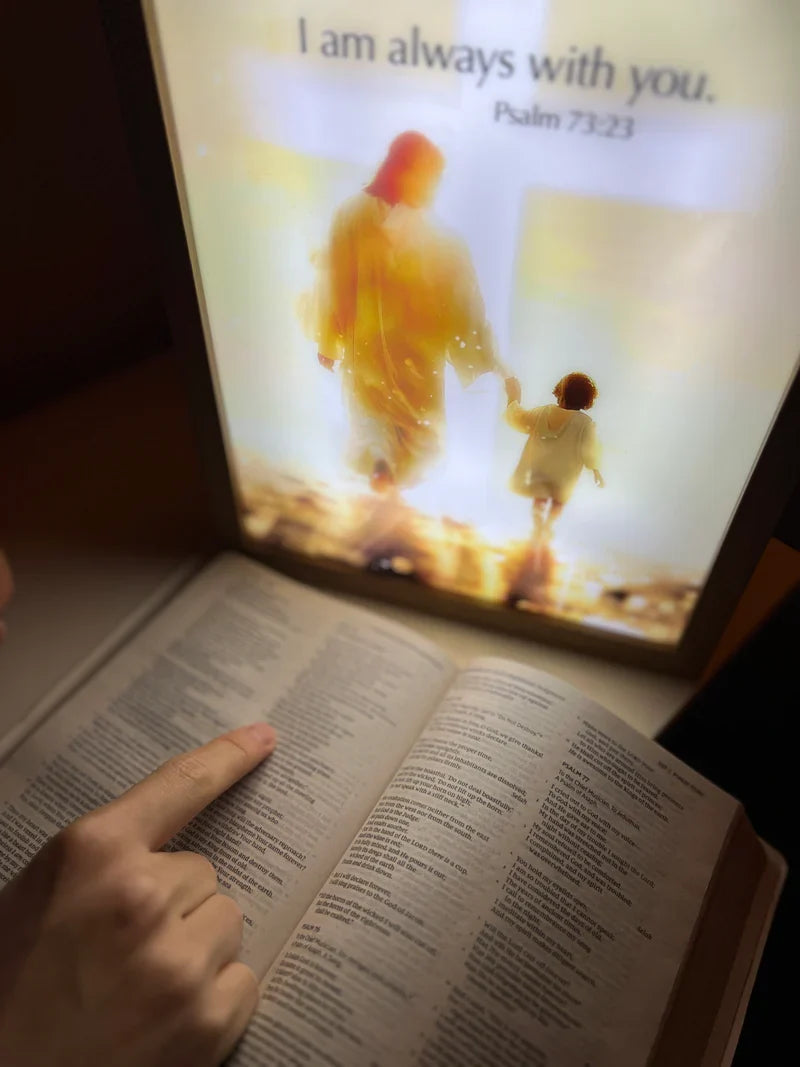 Jesus Lamp with Hand-Painted Artwork & Adjustable LED Lights
