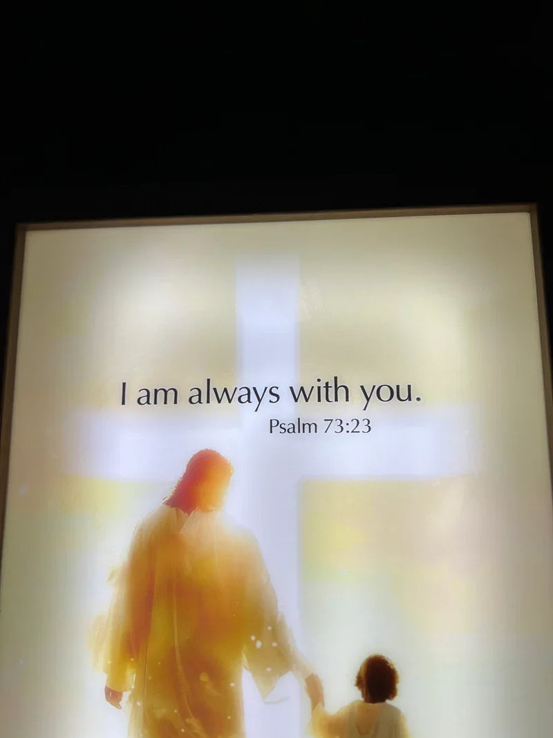 Jesus Lamp with Hand-Painted Artwork & Adjustable LED Lights