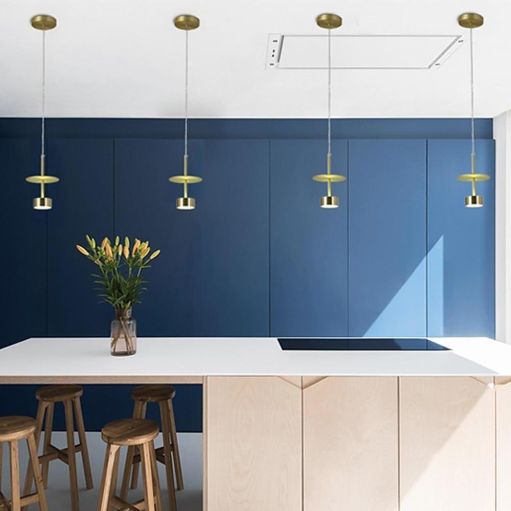 Gold Metal Pendant Light for Kitchen Island – Adjustable LED Fixture