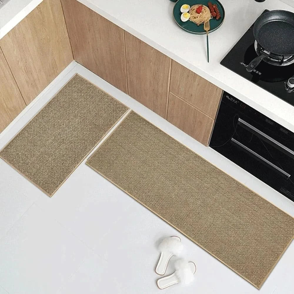 Kitchen Runner Rug Non-Slip Washable Faux Sisal