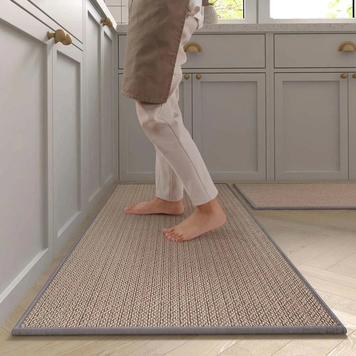 Kitchen Runner Rug Non-Slip Washable Faux Sisal