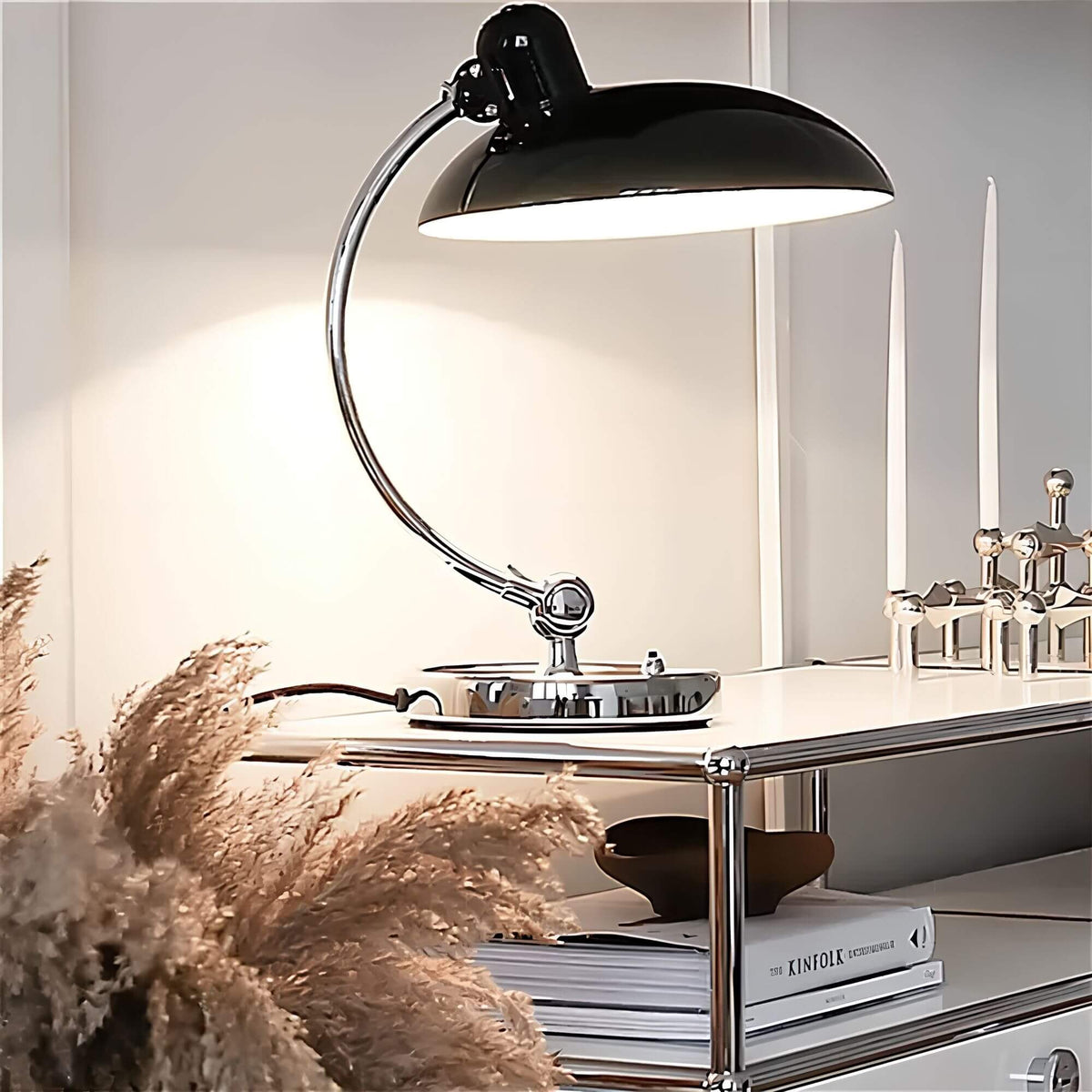 Scandinavian Wood Metal Table Lamp – Warm Light Desk Lamp