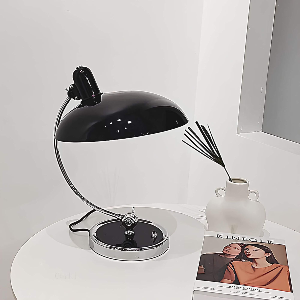 Scandinavian Wood Metal Table Lamp – Warm Light Desk Lamp
