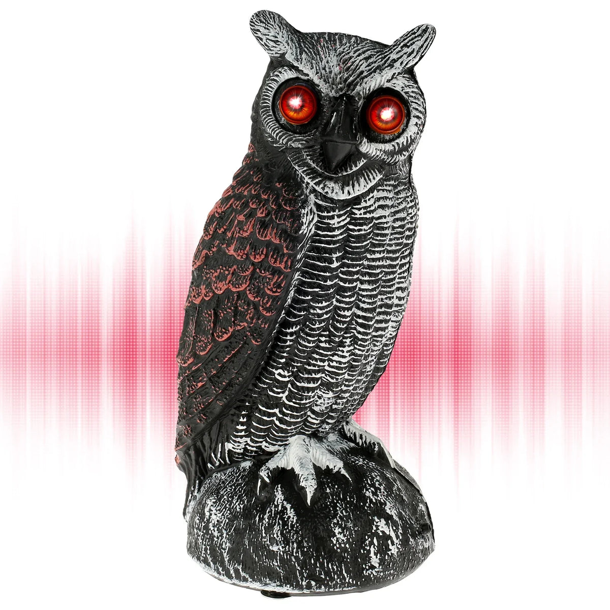 Solar Owl Decoy with Sound & Light – Waterproof Bird Deterrent