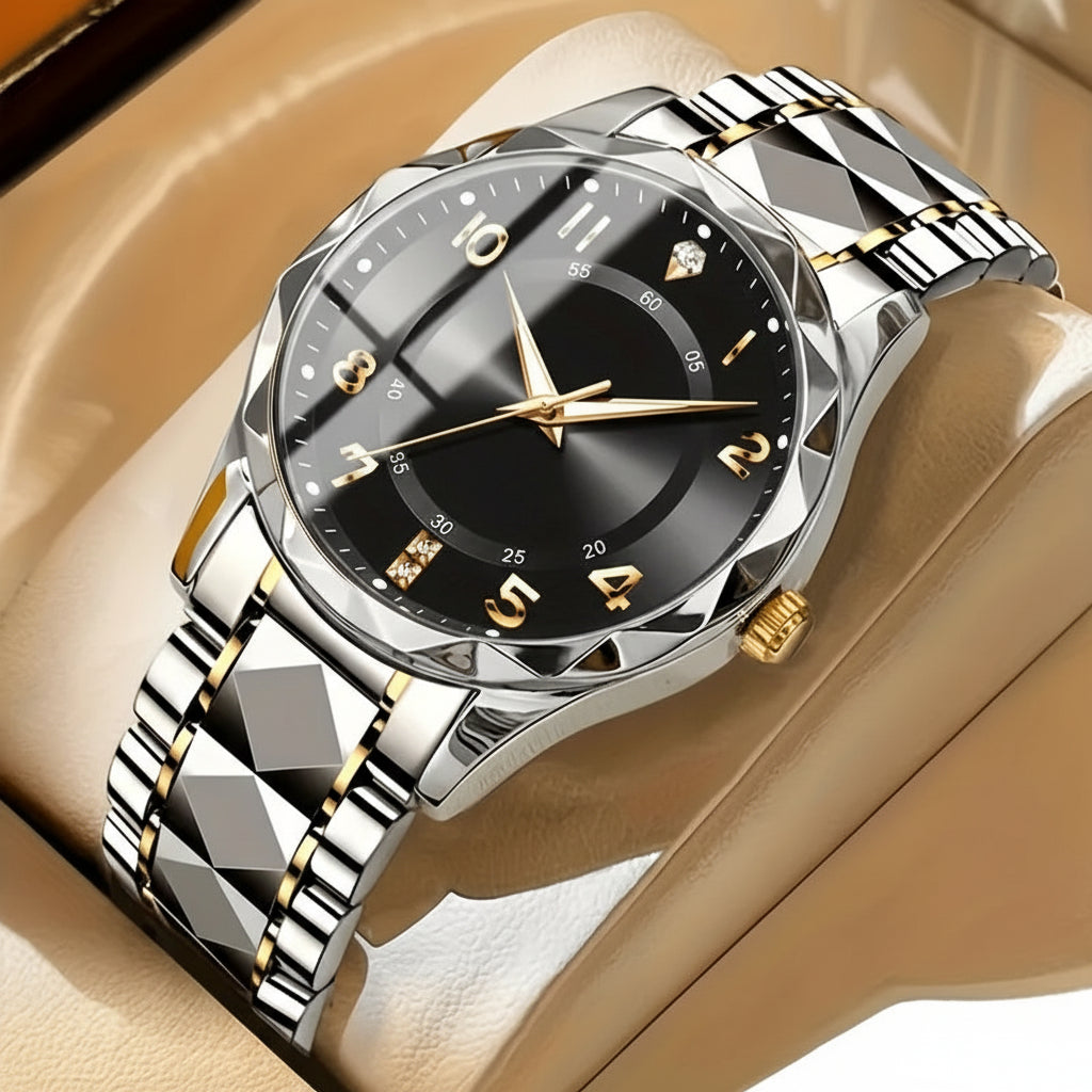 Titanium Men's Chronograph Sports Watch – Waterproof Dual Display