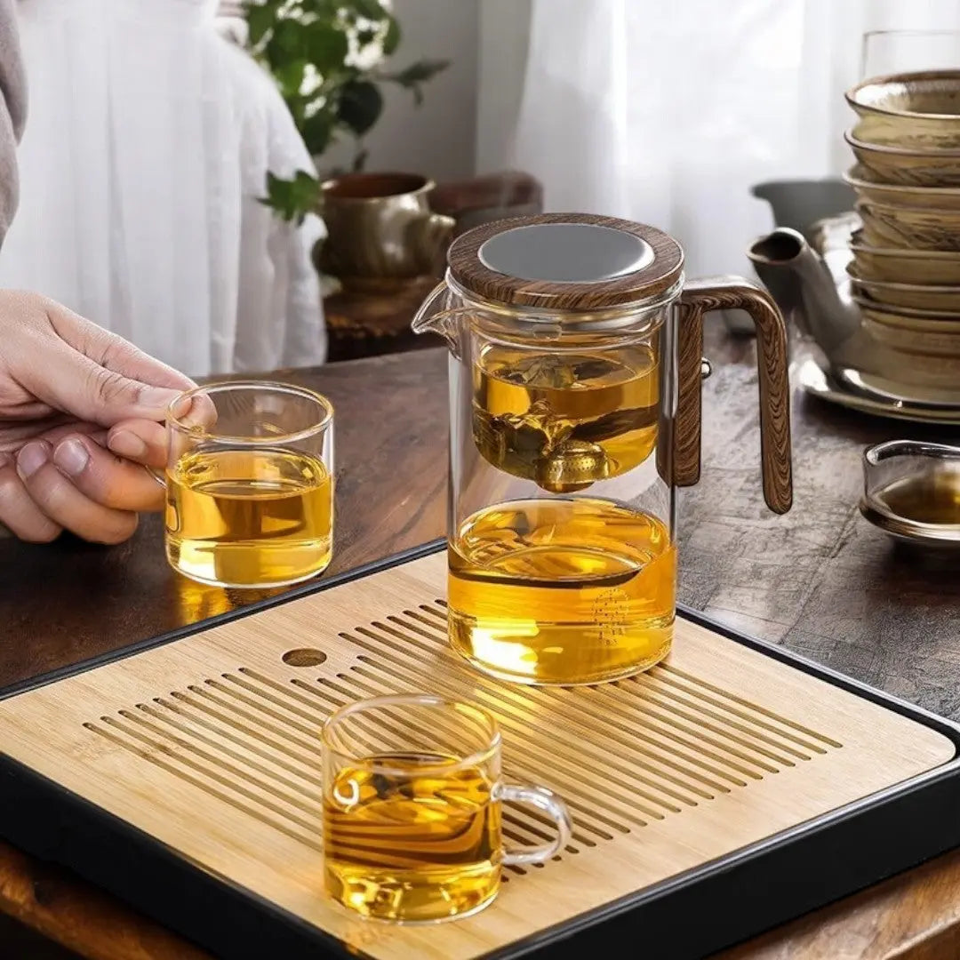 Premium Glass Teapot with Magnetic Infuser | Loose-Leaf Tea Brewing
