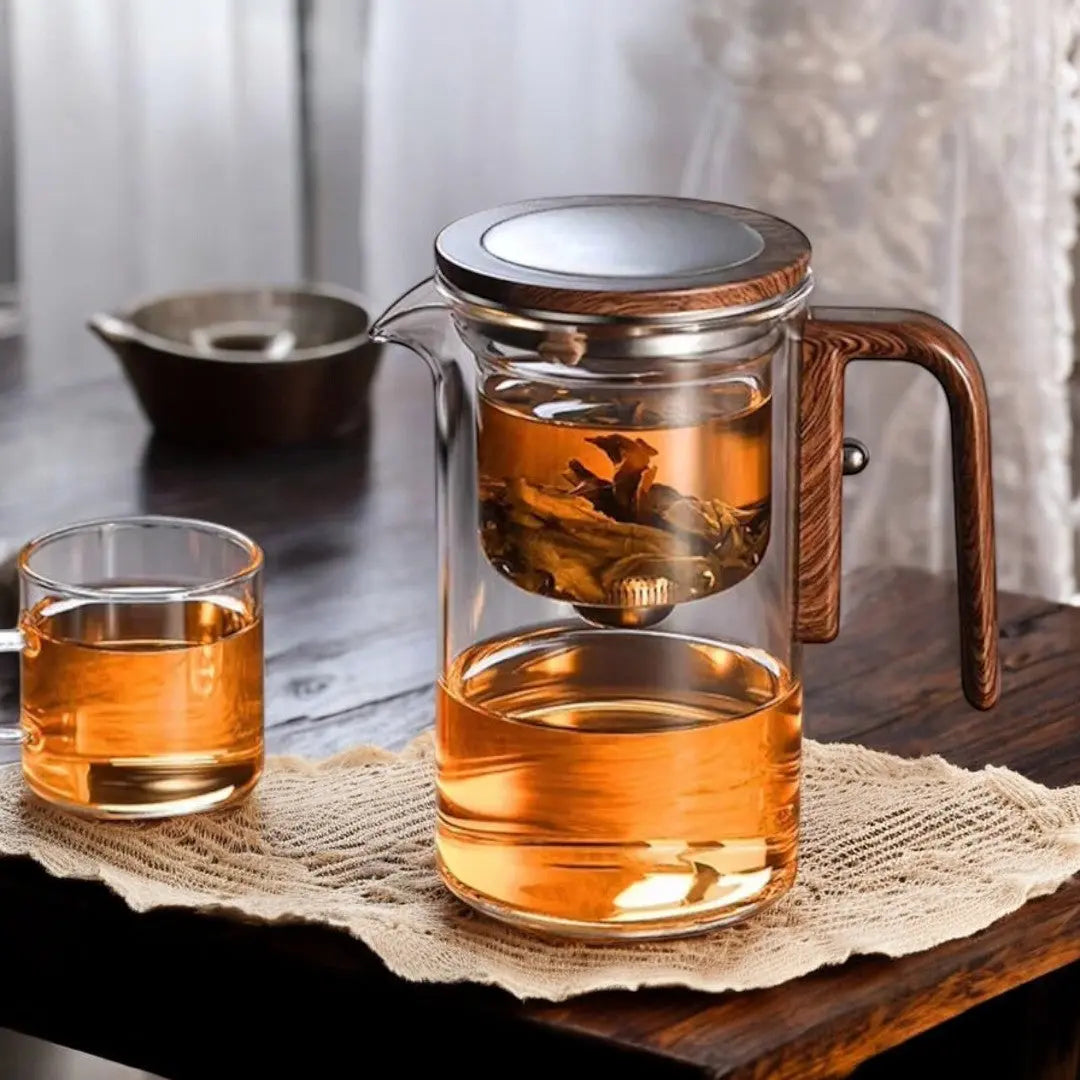 Premium Glass Teapot with Magnetic Infuser | Loose-Leaf Tea Brewing