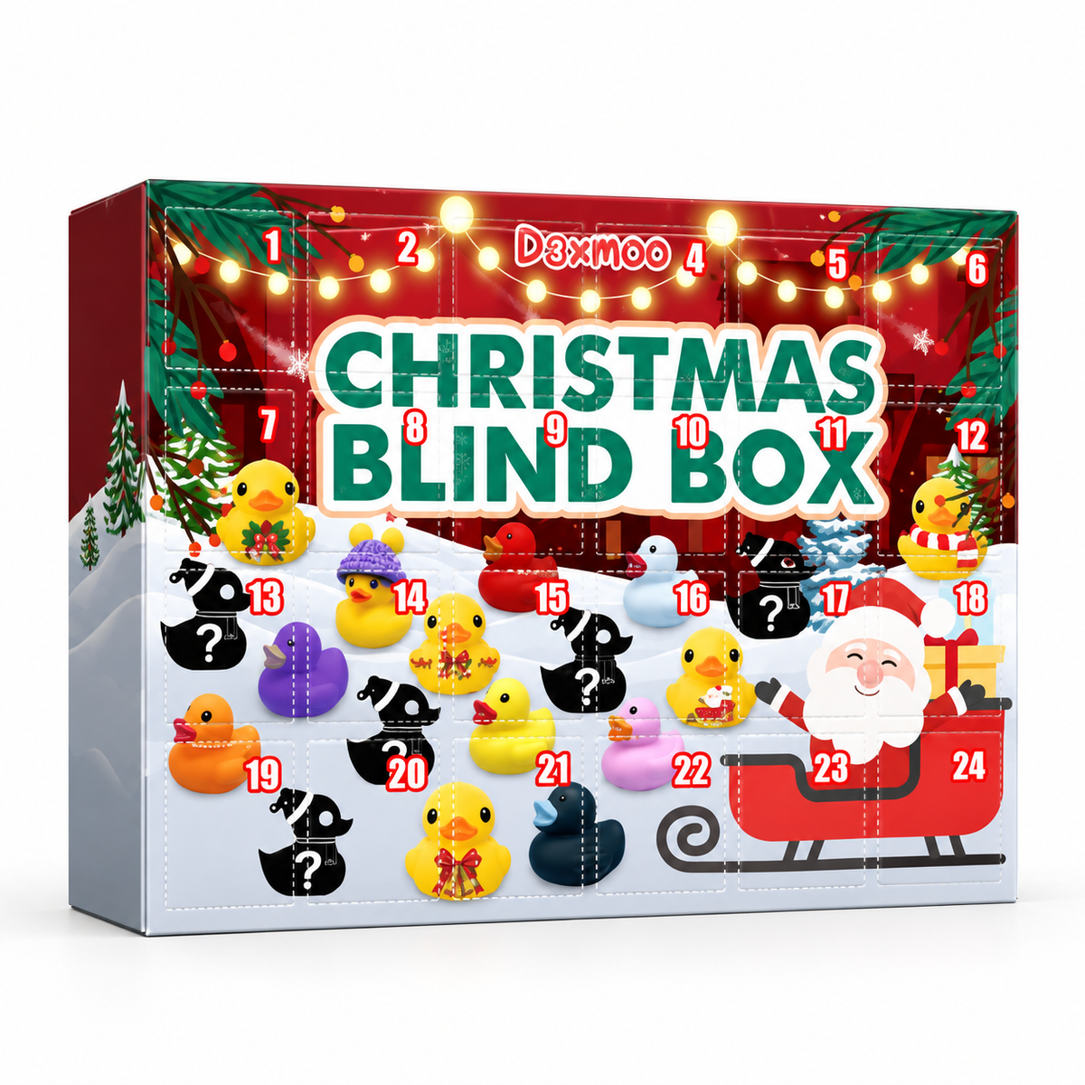 Kids' Advent Calendar with 24 Rubber Animals – Christmas Countdown