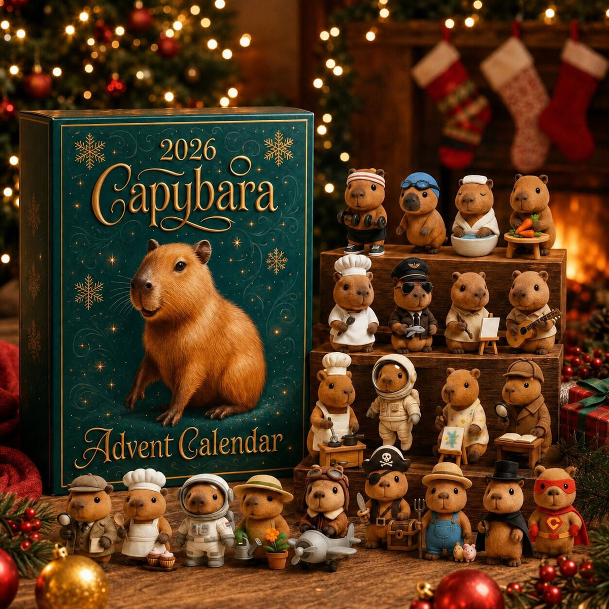 Capybara Advent Calendar 24 Days Christmas Countdown 2026
