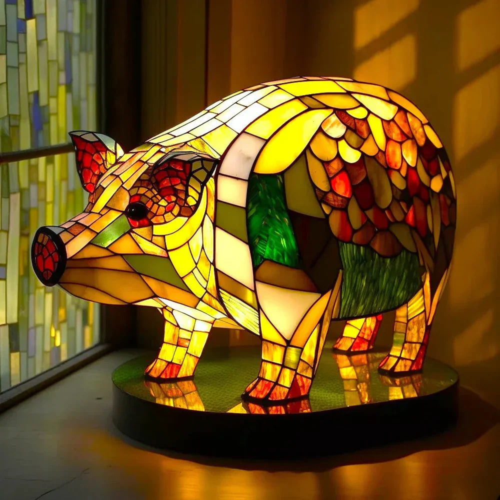 Stained Glass Animal Table Lamp with 20+ Unique Designs
