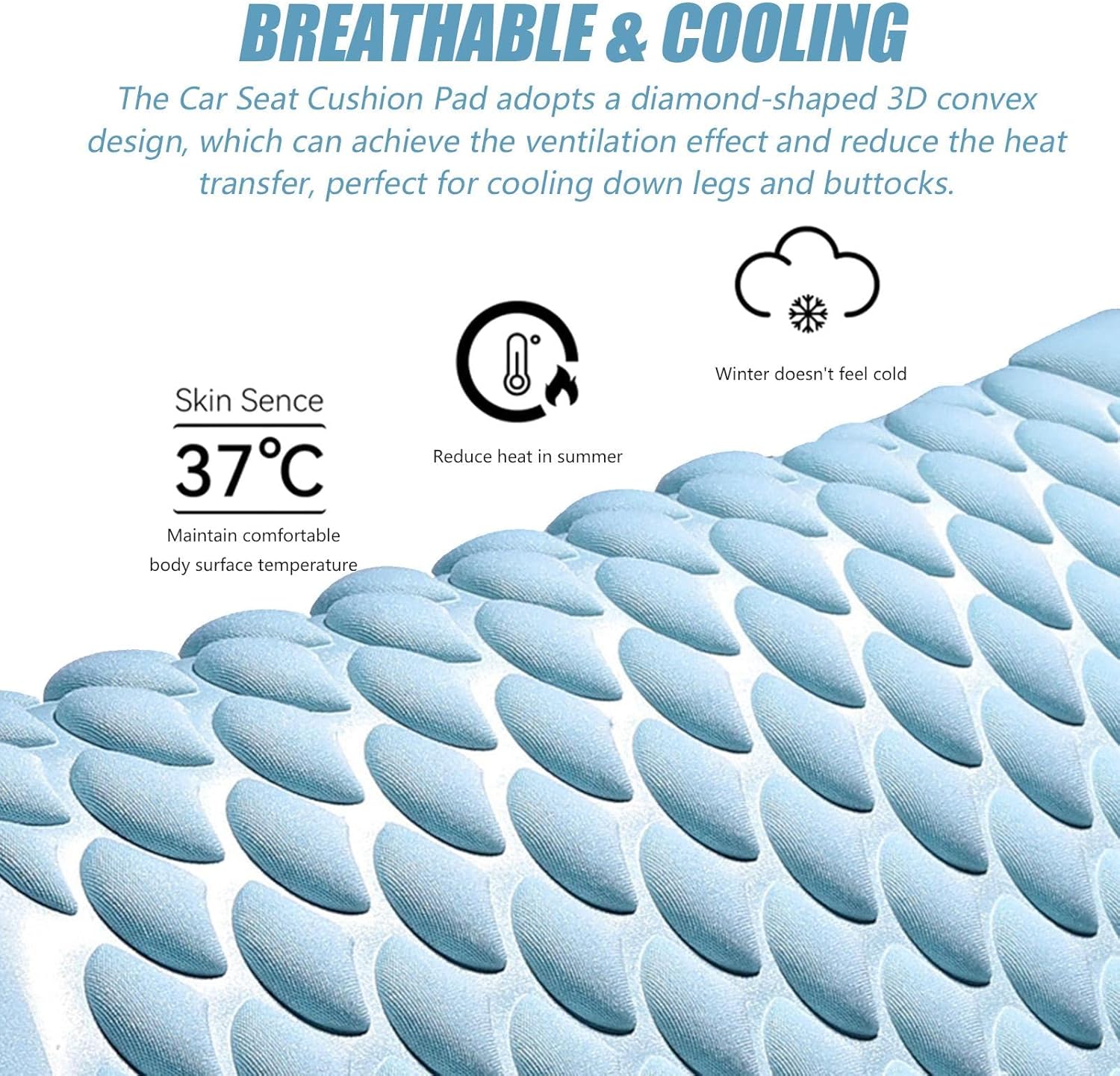 Cooling Gel Car Seat Cushion – Breathable Support for Long Drives