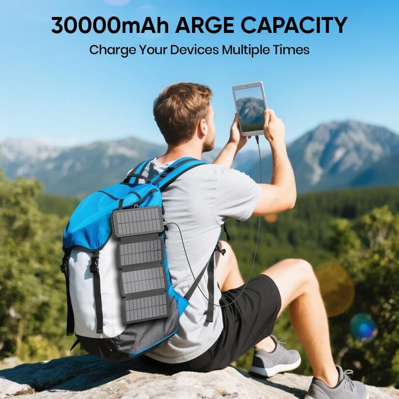 20000mAh Solar Power Bank with Wireless Charging