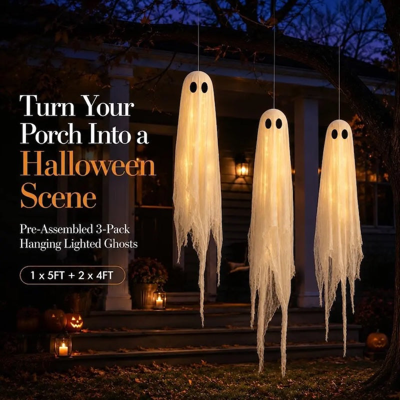 Hanging Ghost Halloween Decorations – Pre-Assembled Outdoor