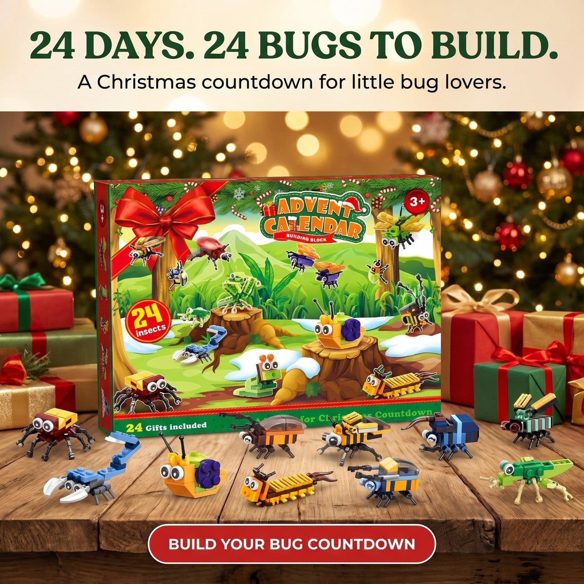 Kids' Insect Brick Advent Calendar – 24 Bug Builds plus 2 Secret Surprises