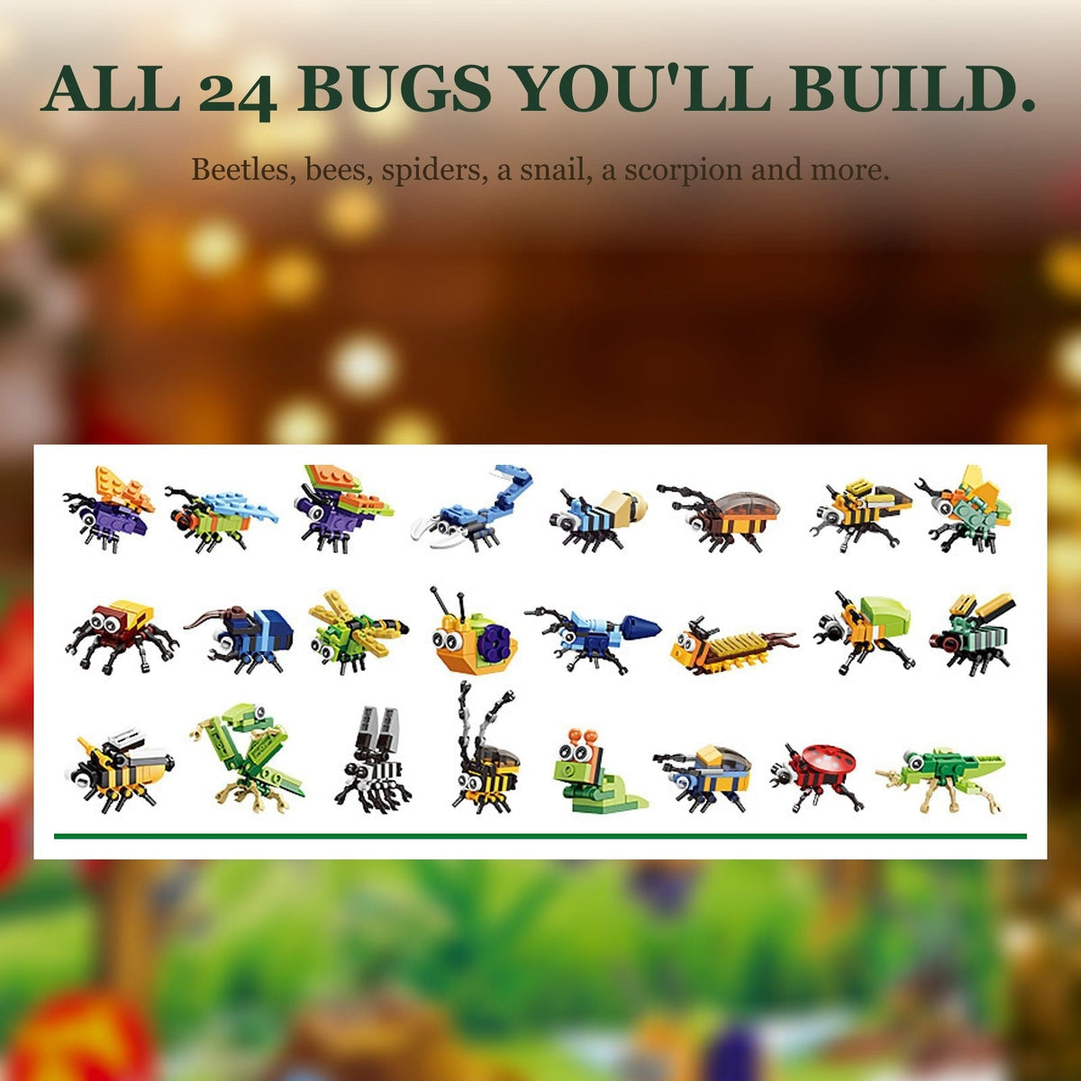 Kids' Insect Brick Advent Calendar – 24 Bug Builds plus 2 Secret Surprises