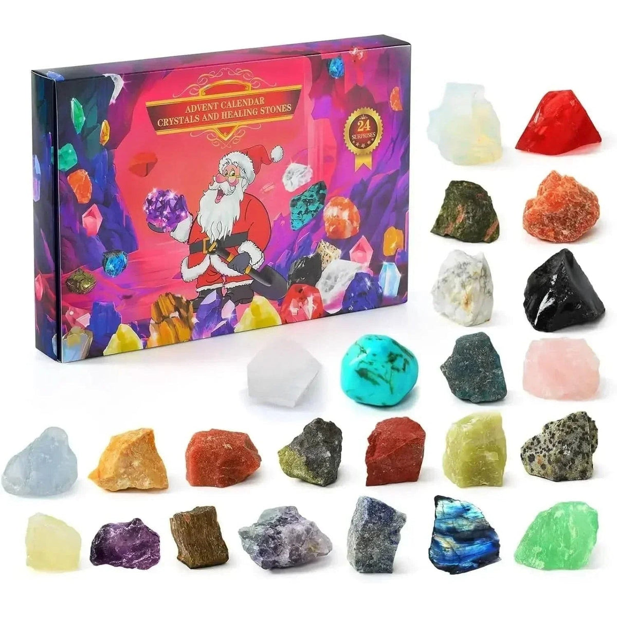 Natural Crystal Advent Calendar – 24 Gemstones Countdown